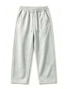 Men's Casual Sports Pants, New Straight Leg Drawstring Casual Pants, Best Gift Choice For Husband/Boyfriend, Autumn/Winter - Light Grey - View 9