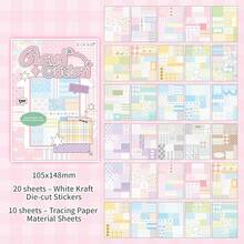 Korean Style Sticker Notebook Cotton Fabric Journaling Material Book Creative Decorative Scrapbook Collage Sticker Book - 1 Set - View 15