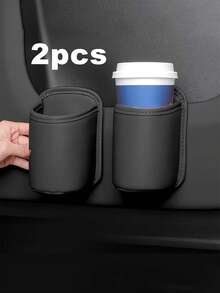 PU Leather Car Door Cup Holder, Rear Seat Beverage Storage Box, Car Drink Phone & Essential Organizer Accessory, Travel Camping Must-Have, Road Trip Gear, Home & Car Interior Storage Solution - Multicolor - View 1