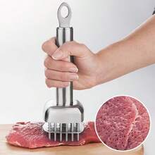 304 Stainless Steel 24-Needle Meat Tenderizer With Built-In Spring Automatic Rebound Baffle, Tail Hanging Hole Design, Meat Tenderizing Hammer, Suitable For Steak, Beef, Pork, Chicken And Poultry, Outdoor Leisure, Kitchen Gadget, Perfect Gift For Home Cooks And BBQ Enthusiasts - Multicolor - View 8