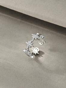 2pcs Silver Ring, Multi-Layer Linked Ring, Elegant Luxurious Ring, Suitable For Daily Wear, Dates, Parties And Gifts - Silver - View 4