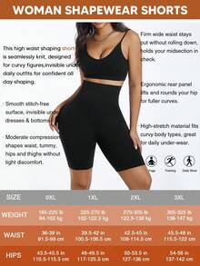 Women Plus Size Seamless Shaping Shorts, Tummy Control Butt Lift Body Shaper - Black - View 6