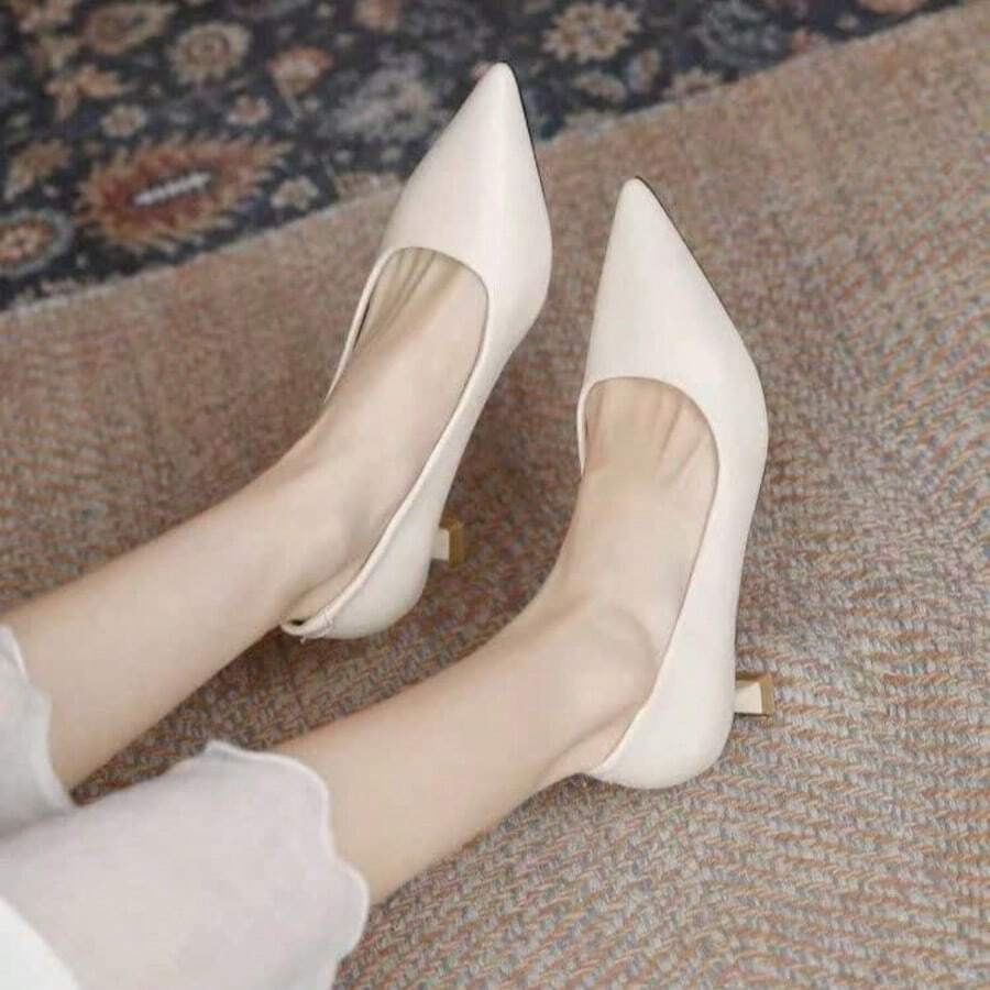 Women's PU Material High Heel Stiletto Formal Shoes, Soft Shoes - Beige - View 1