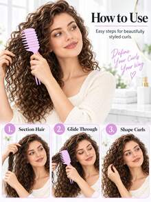 Spiral Curl Styling Brush, Wide Tooth Hair Comb With Pointed Tail Handle, Hair Sectioning And Styling Tool For Curly Wavy Thick Hair, Easy Grip Design, Portable Beauty Accessory For Daily Hair Routine - Multicolor - View 4