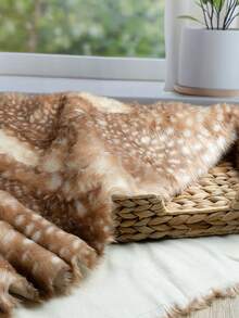 1pc Premium Faux Mink Printed Spotted Gradient High-Low Pile Faux Fur Fabric For DIY Crafts, Clothing, Draping, Sewing, Photography, Handmade Doll Clothes - Spotted - View 3