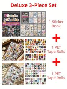 DanSoul 20 Sheets Large Vintage Aesthetic Letter Decorative Stickers Book, Pre-Cut Matte PET Creative Scrapbooking Material For Adults, Suitable For Planner Stationery Office DIY Collage - Planner Stickers - View 17
