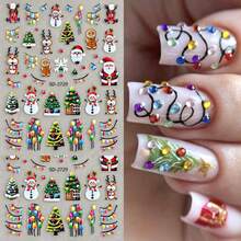 Christmas Self‑Adhesive Nail Stickers, Xmas Tree Santa Snowman Elk Candy Cane Bow Snowflake Pattern Nail Decals, Festive Winter Nail Art Decor For Salon & Home DIY Manicure - Multicolor - View 3