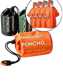 1pc Portable Raincoat, Essential For Outdoor Camping, Hiking, Windproof & Waterproof High-Quality Outdoor Adventure Emergency Gear - Multicolor - View 6