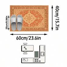 1PC Orange Brown Classical Floral Area Rug, European Vintage Style Faux Cashmere Rectangular Symmetrical Pattern, Machine Washable Suitable For Living Room Bedroom Daily Home Decor, Aesthetic Home Decoration - Multicolor - View 18