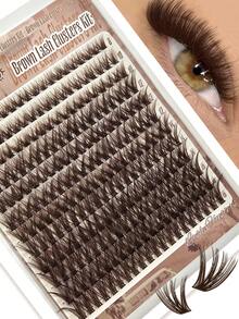 12Rows/13Rows 50D Dark Brown Cluster Lashes Faux Mink Fluffy Lash Clusters Kit, Manga Lashes Fairy Lashes Angel Lashes Wet Look Lashes, Soft Lightweight Reusable Individual Lashes, Comfortable DIY Eyelash Extensions For Beginners - D - View 6