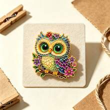 Kawaii Owl With Flowers Enamel Pins , Multicolor Cartoon Bird Brooch, Cute Lapel Pin For Backpack Jacket Hat, Lovely Animal For Man Women Friends - Multicolor - View 8