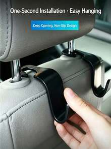 1pc 360° Rotating Telescopic Tablet Car Mount Holder For Headrest And 4pcs Multi-Functional Car Hooks, Compatible With Ipad, Switch, Kindle, 4.7 To 13 Inches, Hooks Can Hang Water Bottles, Drinks, And Bags, Essential Item For Any Outing In The Car. - Multicolor - View 4