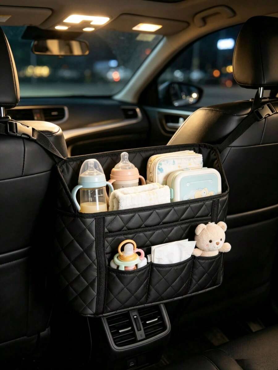 Leather Car Storage Bag, Suitable For Daily Car Item Storage And Organization, Essential For Travel And Storage - Multicolor - View 1