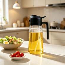 1pc Kitchen Oil Spray Bottle, Two In One Spray And Dumping Dual Purpose, Suitable For Cooking, Kitchen, Barbecue, Salad, Baking, Air Frying Pan, Oil Control Atomization Spray Bottle, Holiday Decoration Necessities, Christmas Gifts - Multicolor - View 3