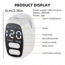 Portable Quick-Dry Nail Dryer, Mini LED Nail Lamp, Home Salon Tool Professional Nail Dryer 400mAh - Multicolor - View 7