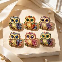 Kawaii Owl With Flowers Enamel Pins , Multicolor Cartoon Bird Brooch, Cute Lapel Pin For Backpack Jacket Hat, Lovely Animal For Man Women Friends - Multicolor - View 4