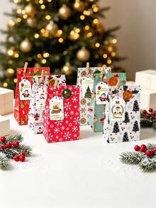 50pcs/Pack Painted Christmas Hanging Tags Kraft Paper Christmas Gift Tags Cards Party Gift Packaging Hanging Tags Cards Baking Candy Cookie Box Decoration Card Paper With Rope - View 10