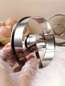 2pcs Stainless Steel Donut Mold, Bread Ring Press Cutter, Home Dessert Cookie Mold, Baking Tool - View 3