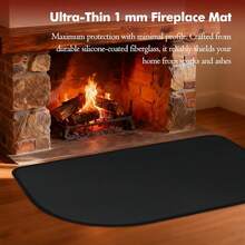 Flame Resistant Indoor Fireplace Mat, Outdoor Flame-Resistant Pad Fiberglass Rug For Hearth And Chiminea, Ember Protection Mat For Fireplace Stove - 49inchX30inch - View 4