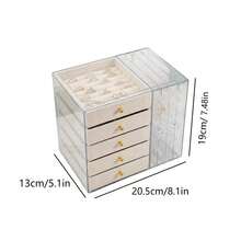Jewelry Storage Box Necklace Earring Jewelry Organizer Dust-Proof Display Box Large Capacity - Multicolor - View 2