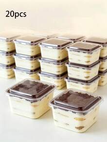 10/20pcs Transparent Layered Mousse Cake Boxes, Fruit Yogurt Packaging Boxes, Soy Milk Packaging Boxes, Cake Boxes - White - View 8
