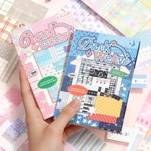 Korean Style Sticker Notebook Cotton Fabric Journaling Material Book Creative Decorative Scrapbook Collage Sticker Book - 1 Set - View 9