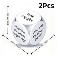 Christmas Gift Exchange Game Dice, Holiday Party Gift Exchange Decision Dice, Suitable For Family Gathering Christmas Interactive Game Supplies - A - View 9