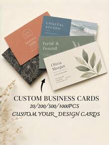20/200/500/1000pcs Customized Double-Sided Business Cards, Personalized Business Card Printing, Customizable Your Design, Professional Printed Business Cards, Unique Brand Logo Cards, Company Brand Promotion, Corporate Events And Daily Business Use, Christmas, Special Occasions - Multicolor - View 1