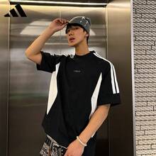 Adidas 中性短袖圓領 T-Shirt 2026 夏季新款百搭上衣 KY2115 - 黑與白 - 查看 2