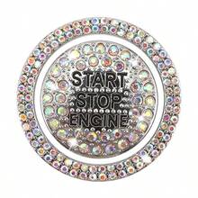 Car One-Touch Start Button Decorative Ring Switch Button Protective Cover Interior Button Sticker Crystal Rhinestone - Car Interior Stickers - View 5