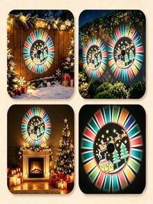 2pcs Christmas Solar Mandala Projection Wall Lights, LED Christmas Wall Lights, Outdoor Projection Lights, Suitable For Garden, Patio, Fence, Home, Party, Porch, Railing, Wall, Stairs, Hallway, Steps And Christmas Decoration - Mandala Wall Sconce - View 10