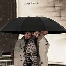 1 Pack Windproof Waterproof Sunscreen Oversized Folding Umbrella - Reinforced, Dual-Use, Compact Design, Oversized Tri-Fold Umbrella, UV Protection, Suitable For Business - Umbrella - View 2