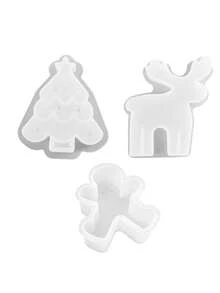 1/3pcs Christmas Silicone Candle Molds, Christmas Tree, Gingerbread Man, Reindeer Shapes, Easy Release And Reusable, DIY Aromatherapy Candles, Plaster, Epoxy Resin Casting Molds, Christmas Table Decor, Holiday Handmade Gift Making - Multicolor - View 12