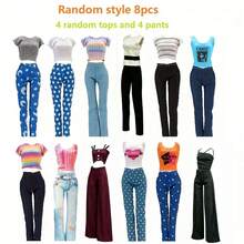 6/8/10/12/14 Pcs Random Fashion Doll Clothes Set, Fit For 11.5 Inch Doll, Include 3/4/5/6/7 Pcs Tops And 3/4/5/6/7 Pcs Pants, Great Gift For Kids, High Quality, Suitable For Children, Doll Not Included - Multicolor - View 11