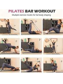 8pcs Pilates Bar Set With Home Multifunctional Resistance Bands, Elastic Ropes, Pull Ropes, Yoga Fitness Bar, Halloween - Multicolor - View 6