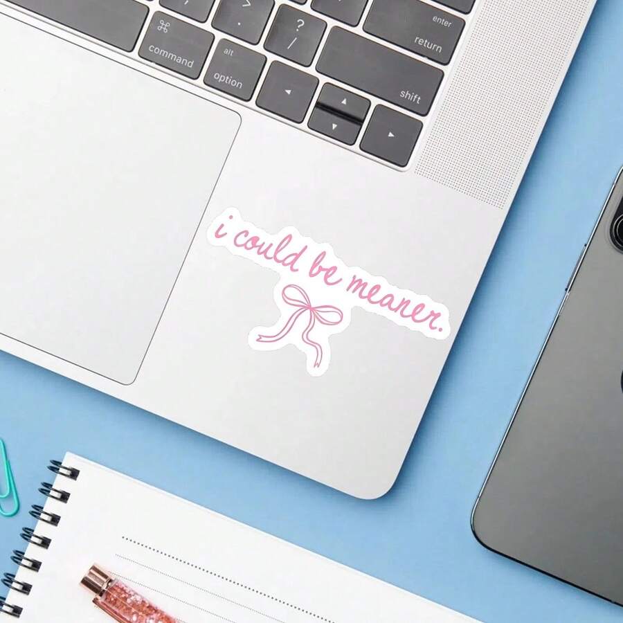 1PC Funny Sarcastic Quote Decal Sticker, Workplace Humor Vinyl Sticker For Kindle Laptop, Waterproof Laptop Sticker For Water Bottle Journal Travel Case, Quirky Gift For Coworker Friends Sibling Teens Adults - Multicolor - View 1