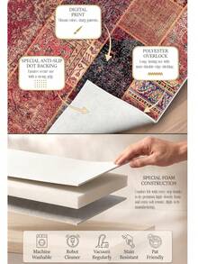 Digitally Printed Non-Slip Washable  And Area Rug Suitable For Living Room, Bedroom, Outdoor, Kitchen Carpet, Modern Design | Modern, Scandinavian, Bohemian And Classic Styles | 100% Polyester - Multicolor - View 5