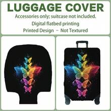 1PC,Flat Print Design,Luggage Cover(Only Luggage Cover, Luggage Not Included),Suitable For 20 To 30 Inch Luggage,Made Of Thickened High-Quality Fabric,Essential Accessory For Your Travel And Checked Luggage. - Multicolor - View 14
