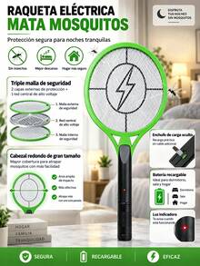 Matamoscas eléctrico plegable y recargable, matamoscas, raqueta con batería recargable,Envío aleatorio de color - Tipo de Enchufe A USA (110-127V) - Ver 12