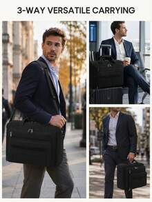 NEWHEY Men's Tactical Laptop Bag 15.6/17.3 Inch Messenger Bag, Padded Compartment Laptop Briefcase, With Multiple Pockets And MOLLE Straps, Large Capacity Laptop Bag, Durable Protective Laptop Storage Bag, Suitable For Business, Office, Commute, Travel - Multicolor - View 3