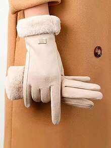 Thickened Winter Touchscreen Gloves With Wool Lining, Windproof And Warm, Suitable For Cycling And Daily Wear, Fashionable Style And Multifunctional, Also Can Be Used As Halloween And Christmas Accessories, Ideal Gift Choice For Winter - A - View 4