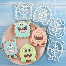 MIANXIAOXIN 1pc/4pcs Large Monster Cookie Cutter 3D Cute Cartoon Character Shaped Biscuit Mold For Birthday Party Decoration - Multicolor - View 7