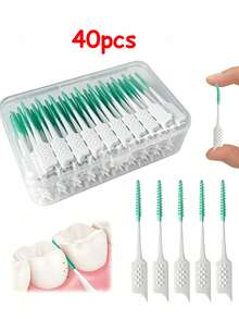 150/100/40/1pc Mini Floss Pick – Floss Pick, Soft Silicone Interdental Brush, Disposable Flosser, Helps Remove Food Particles And Maintain Oral Hygiene; Compact Storage Case Makes It An Essential For Travel And Daily Use - Multicolor - View 6