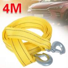 4M Heavy Duty 3 Ton Car Tow Cable Towing Pull-Rope Strap Hooks Van Road Recovery - A - View 6