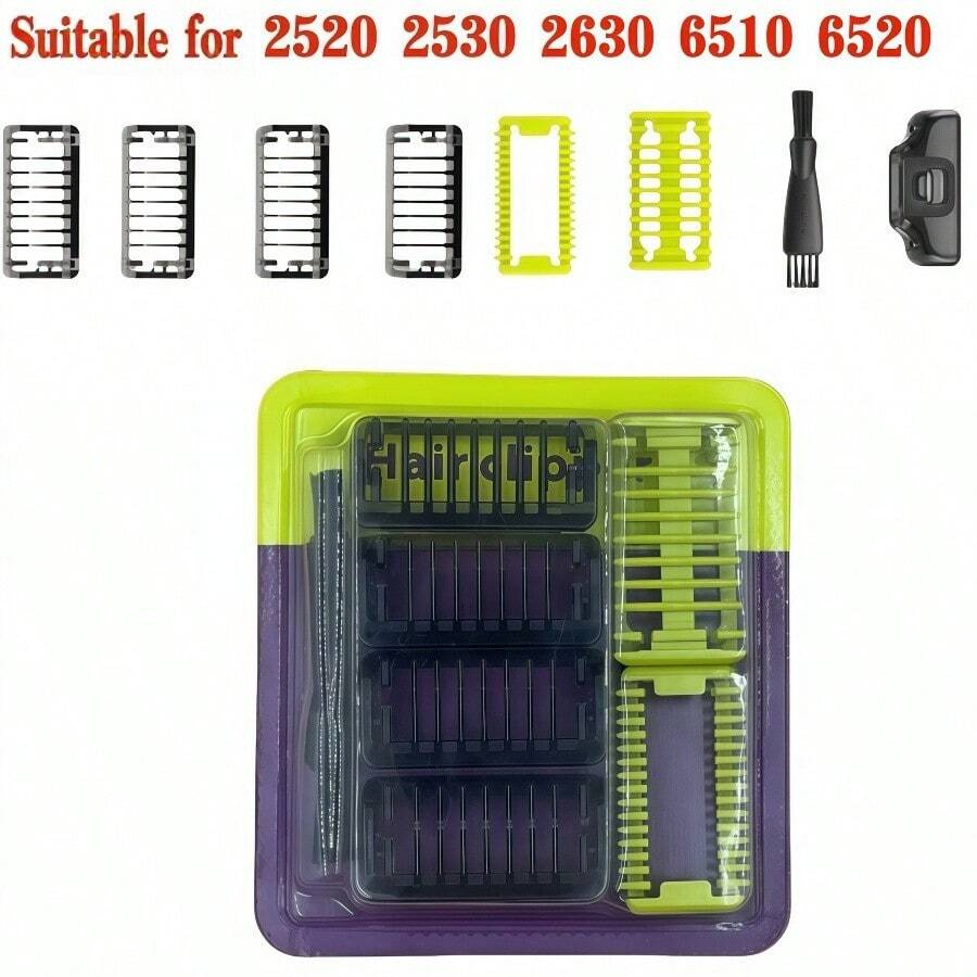 7件套導向梳梳理梳,適用於單刃 QP2520 QP2530 QP2620 QP2630 QP6510 QP6520 QP6620 面部理髮器鬍鬚修剪器 - 彩色 - 查看 1