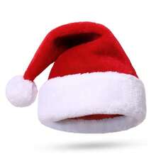 1pc Extra Long Plush Christmas Hat, Luxurious Plush Fur Trim Holiday Hat, Party Costume Accessory - Multicolor - View 8