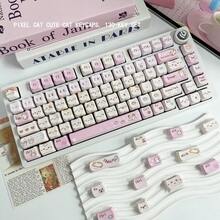 Christmas Meow Keycaps Berry Meow Keycaps Pudding Meow Keycaps Pixel Cat Keycaps Milk Brown Kitten Keycaps Cute DIY Cat Head Highly Attractive Side-Printed PBT Five-Sided Dye-Sublimation MOA Compatible With Mechanical Keyboards - View 2