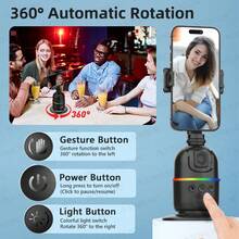 AXNEN P03 Phone Stabilizer AI Face Tracking 360° Rotation Desktop Auto-Tracking Selfie Stand Compatible With Android Phones - Multicolor - View 9
