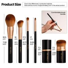 BS-MALL Luxury Gold Makeup Brush Set 5Pcs Portable Professional Makeup Kit Ramadan Gift - Mocha Brown - View 9