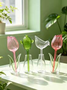 Automatic Plant Watering Device, Cactus, Tulip And Bird-Shaped Slouchy Watering Device, PVC Self-Watering Spikes, Suitable For Indoor Potted Plants, Garden And Lawn Care, Great Helper For Short Trips - Multicolor - View 7